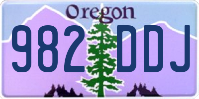 OR license plate 982DDJ