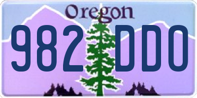 OR license plate 982DDO