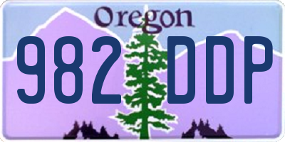 OR license plate 982DDP