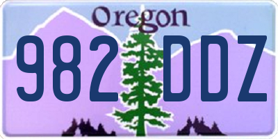 OR license plate 982DDZ