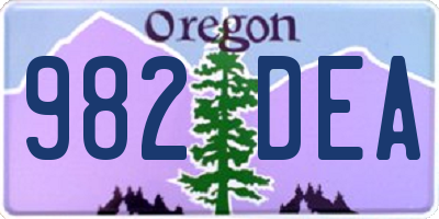 OR license plate 982DEA