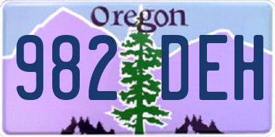 OR license plate 982DEH