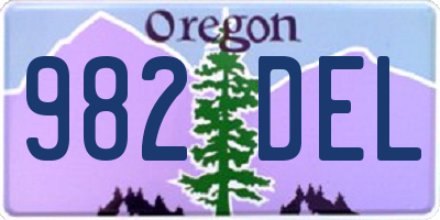 OR license plate 982DEL