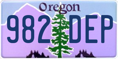 OR license plate 982DEP