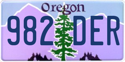 OR license plate 982DER