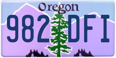 OR license plate 982DFI