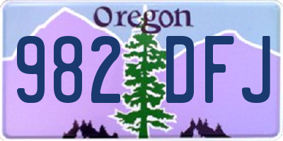 OR license plate 982DFJ