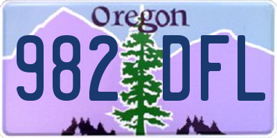 OR license plate 982DFL