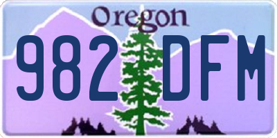 OR license plate 982DFM