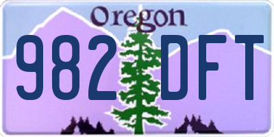 OR license plate 982DFT