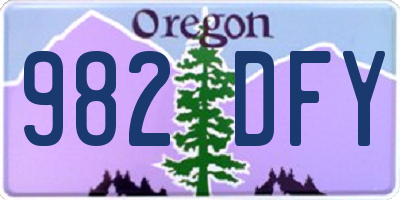 OR license plate 982DFY