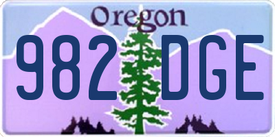 OR license plate 982DGE