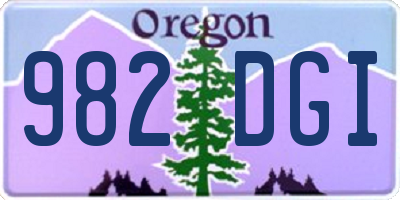 OR license plate 982DGI