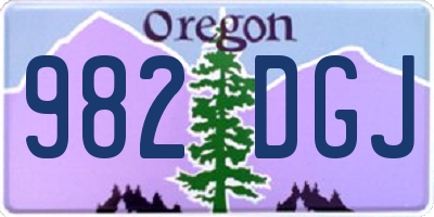 OR license plate 982DGJ