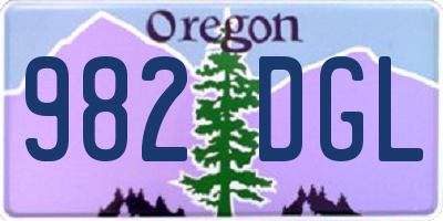 OR license plate 982DGL