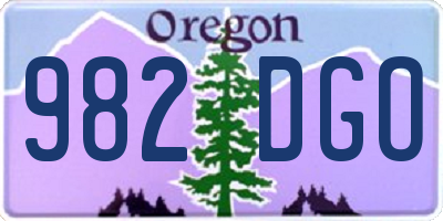OR license plate 982DGO
