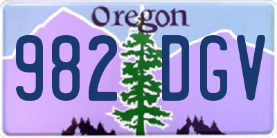 OR license plate 982DGV