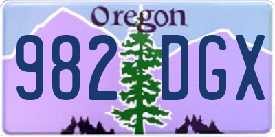 OR license plate 982DGX