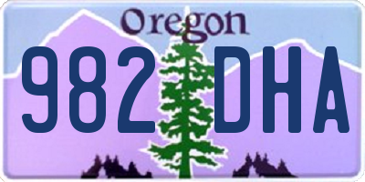 OR license plate 982DHA