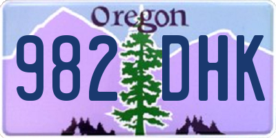 OR license plate 982DHK