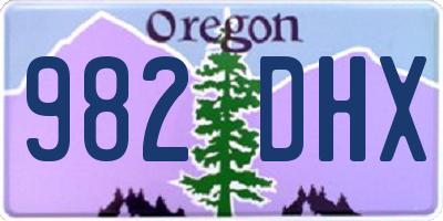 OR license plate 982DHX