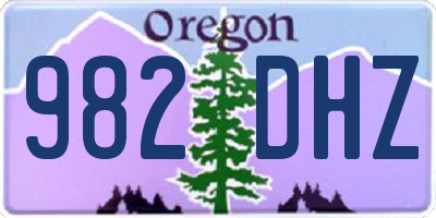 OR license plate 982DHZ
