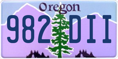 OR license plate 982DII
