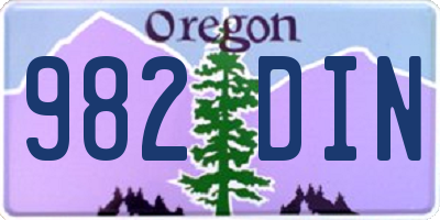 OR license plate 982DIN