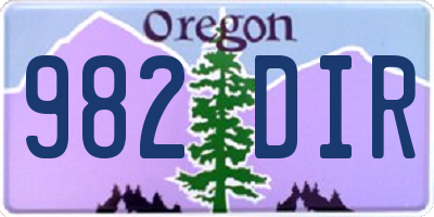 OR license plate 982DIR