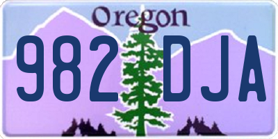 OR license plate 982DJA