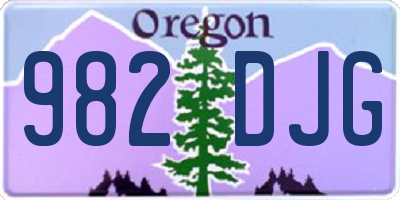 OR license plate 982DJG