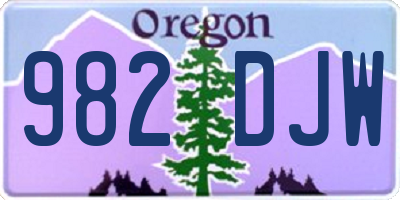 OR license plate 982DJW