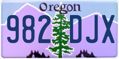 OR license plate 982DJX