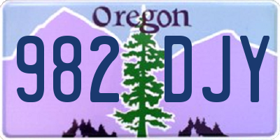OR license plate 982DJY