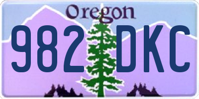 OR license plate 982DKC