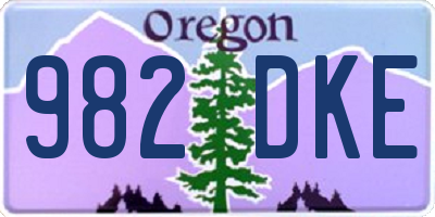 OR license plate 982DKE