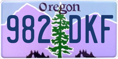 OR license plate 982DKF