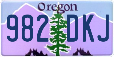 OR license plate 982DKJ