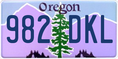 OR license plate 982DKL