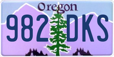 OR license plate 982DKS