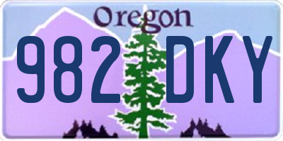 OR license plate 982DKY