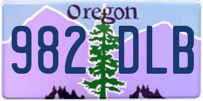 OR license plate 982DLB
