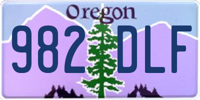 OR license plate 982DLF