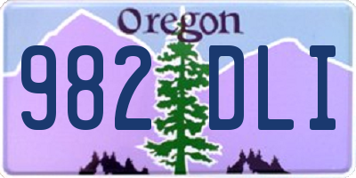 OR license plate 982DLI