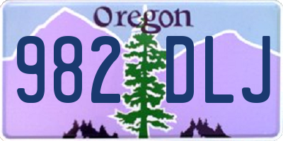 OR license plate 982DLJ