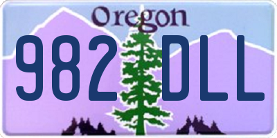 OR license plate 982DLL