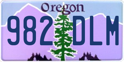 OR license plate 982DLM