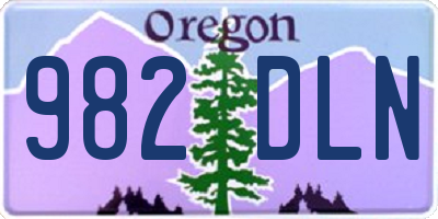 OR license plate 982DLN