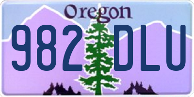 OR license plate 982DLU