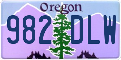 OR license plate 982DLW